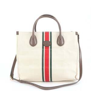 GUCCI Authentic White Leather Tote Bag